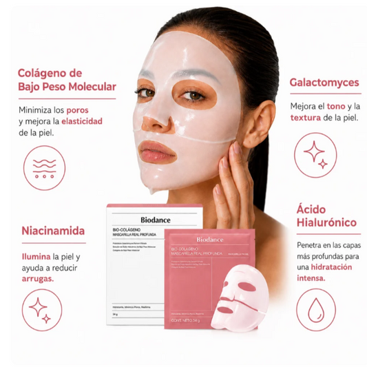 Pack 4 Mascarillas de Biocolágeno Coreano Biodance